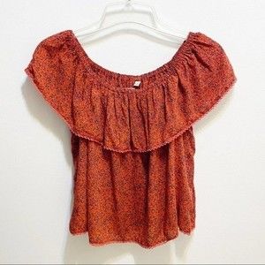 Wilfred Aritzia Promener Women's Floral Off The Shoulder Blouse XS